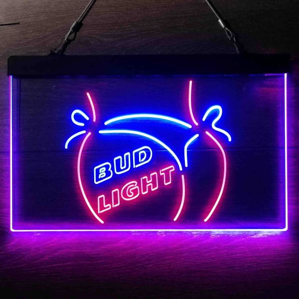 Bud Light Butt Dual LED Neon Light Sign